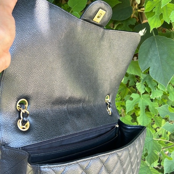 💎✨ JUMBO ✨💎 CAVIAR CHANEL FLAP QUILTED - Picture 6 of 12